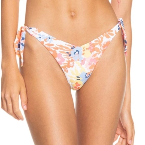 Roxy Pt beach classics cheeky hl floral bikini bottom M - Picture 1 of 8